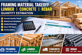 do framing material takeoff lumber concrete rebar quantity estimation