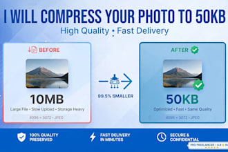 compress 10mb photo to 50kb without losing quality