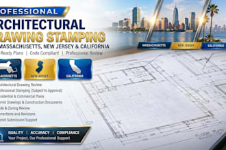 stamp architectural drawings for massachusetts new jersey california