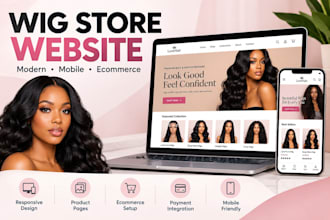 design a professional wig website for your hair business