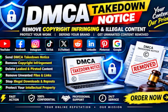 takedown harassing defaming posts instagram, facebook youtube google search dmca