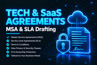 write a tech master service agreement and sla for saas or IT companies