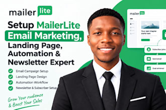 setup mailerlite email marketing, landing page, automation and newsletter expert