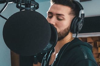 record male vocals for pop, acoustic guitar, indie pop singer