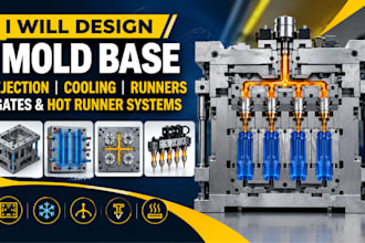 design mold base ejection cooling ruuners gate and hot runner system