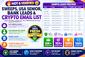 give sweeps leads, senior elderly leads, gambler leads, usa leads