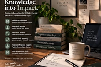 write psychology research summaries and educational content