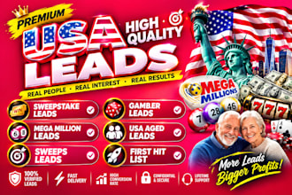 give premium exclusive first hit usa aged sweeps leads, gamblers leads, leads