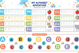 design kindergarten preschool alphabet tracing worksheets