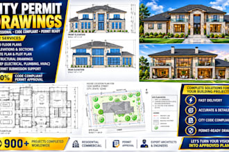 design structural permit plans, foundation, framing and site drawings