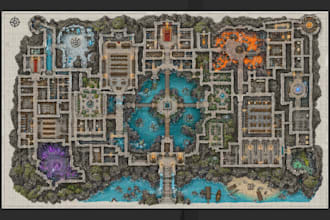 draw a fantasy dungeon or battle map for your ttrpg