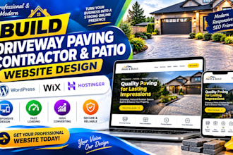 build driveway paving contractor patio website design on wordpress wix hostinger