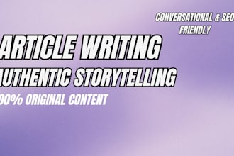 write articles and blogs