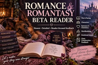 beta read your romance or romantasy novel
