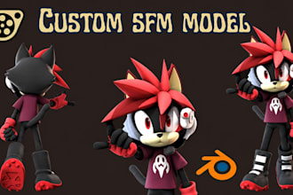 create, edit and port custom sfm model for source filmmaker, gmod and tf2