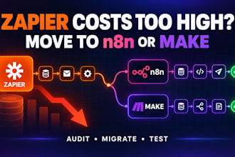 migrate zapier workflows to n8n or make and reduce automation costs