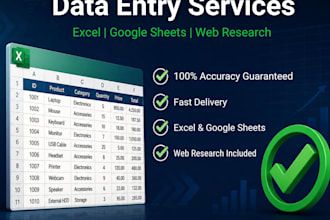 do fast and accurate data entry and web research