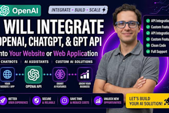 integrate openai API, chatgpt API, and gpt into your website or web applications