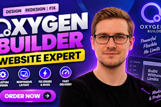 build oxygen builder wordpress website, redesign and custom oxygen website