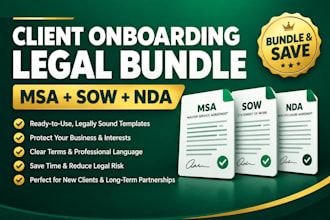 draft a master service agreement, sow, and nda contract bundle