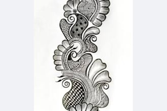 create unique hand drawn mehndi and henna designs