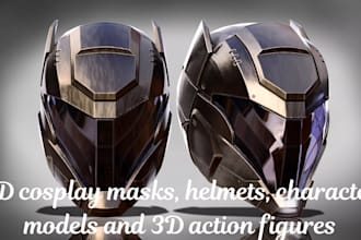 build 3d cosplay masks, helmets, character model, halloween, wearable 3d mask