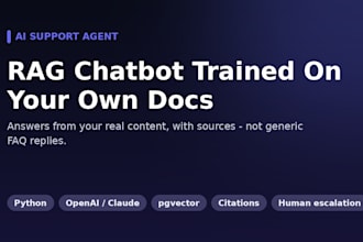 build an ai support agent trained on your own docs with rag
