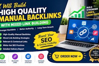 creat high quality manual backlinks with mixed link building