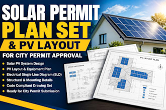 provide engineering solar permit drawings with full electrical plans