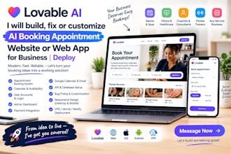 build fix lovable ai booking appointment website web app for business deploy dev