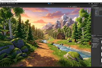 create 3d game environments, unity environments, game levels and open world maps