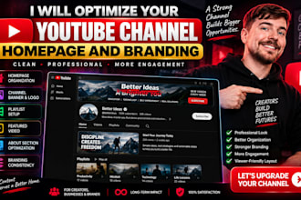 optimize your youtube channel homepage and branding