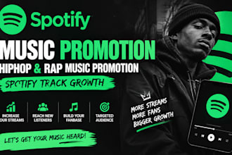 do spotify music promotion, hiphop rap music promotion, spotify track growth