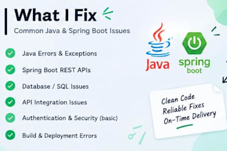 fix bugs and error in your java spring boot application