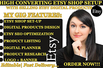 do etsy digital product design, etsy SEO for etsy digital products, shop listing