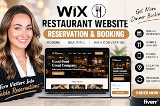 design wix restaurant reservation website online dinner bookings website