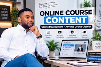 create online course content, course development and ai video course