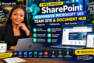 build a responsive microsoft 365 sharepoint team site and document hub