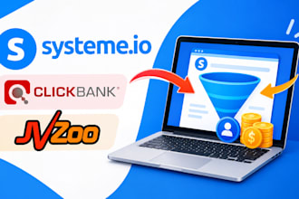 build a systeme io affiliate funnel for clickbank and jvzoo