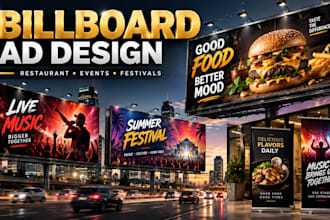 create restaurant food billboard ads for concerts festivals and outdoor