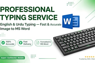 do fast urdu english typing, image to word, pdf to word typing