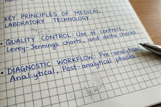 create study guide and summary note for medical lab students