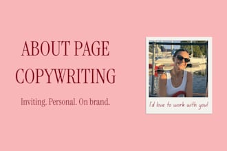 make your about page sound like you