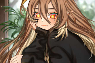 draw your character into my half body anime style