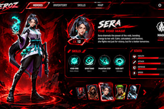 design advance 2d game uiux hub, pixel art hud, gui icon and mobile video game