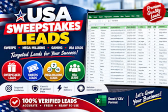 provide premium USA elderly leads, sweeps leads and mega millions leads, leads