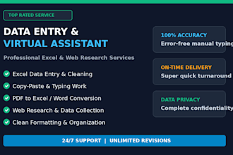 do accurate data entry, copy paste and web research work