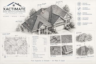 create xactimate roof sketches and roofing estimates for insurance claims