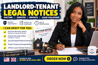 draft a US or UK eviction notice, lease violation, landlord tenant demand letter