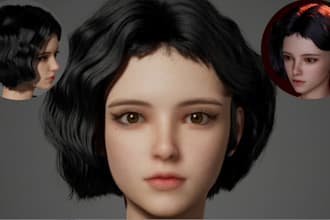 do realistic 3d hair model metahuman hair with alpha texture with xgen daz3d VR